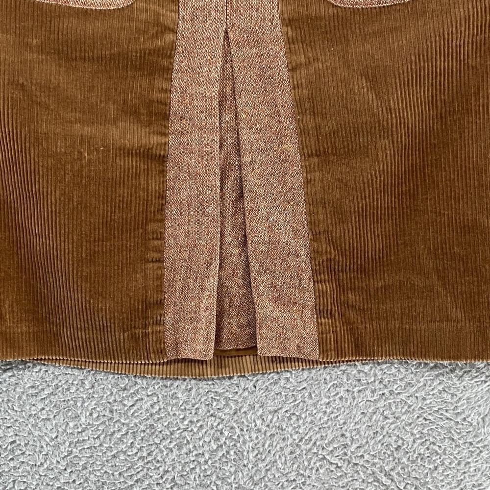 Loft Y2K Corduroy Skirt Womens 6 Brown Tweed Trim Knee Length Fall Office - Picture 4 of 13